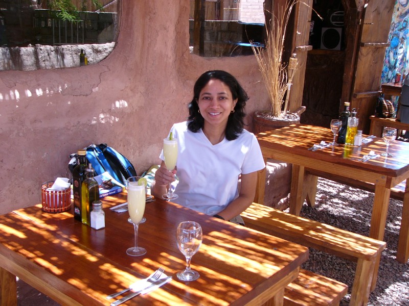 P1080165.JPG - Pisco Sours in the quiet Sunday afternoon shade.