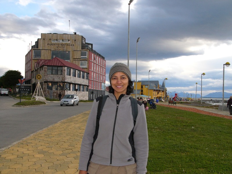 P1090275.JPG - Puerto Natales (51 degrees 43' 39 Southern Latitude) as printed on the building